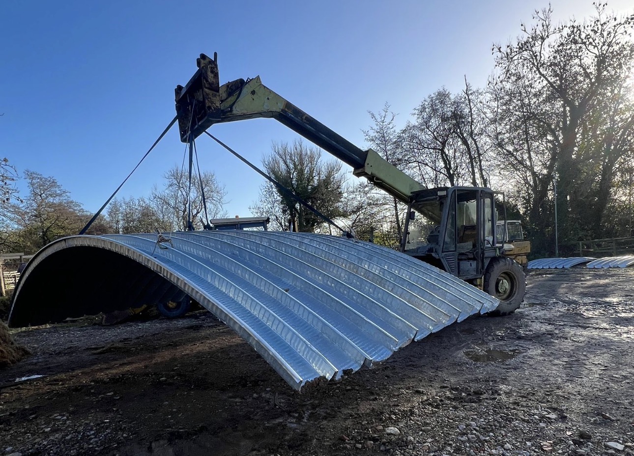 Assembly stage showing K-Span panel installation