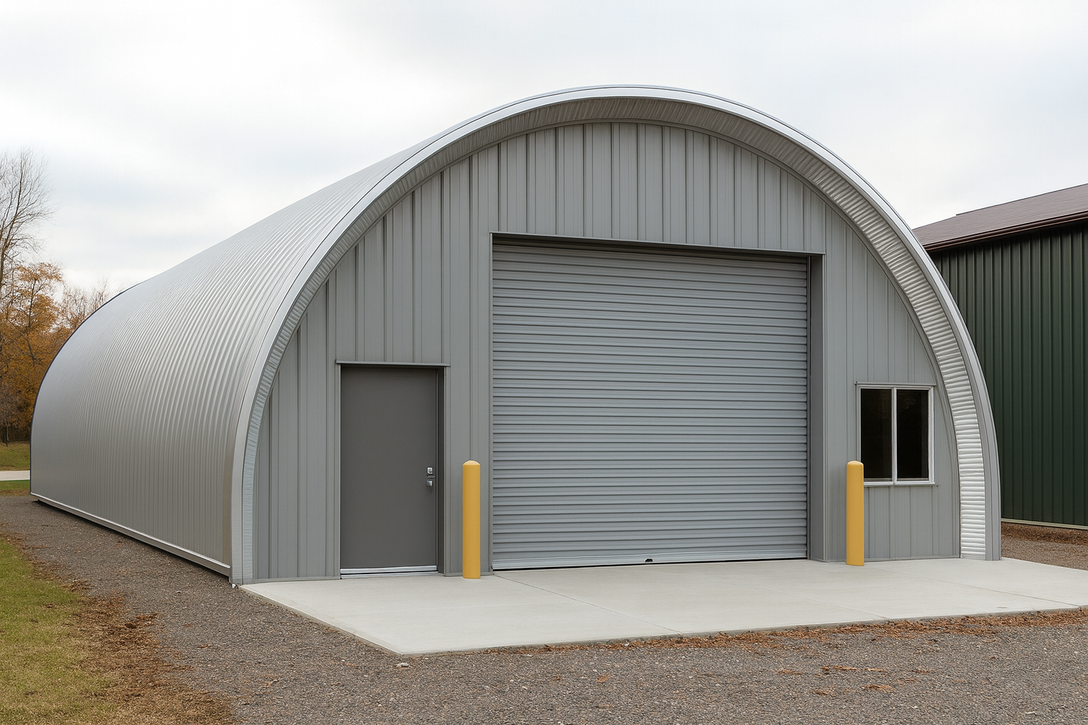 Industrial building with curved K-Span roof structure