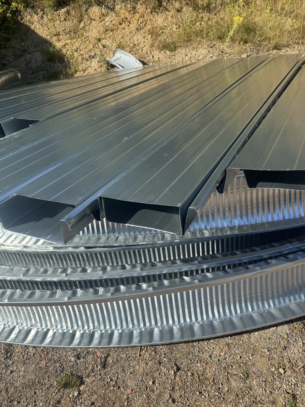 Straight roll-formed K-Span steel panels