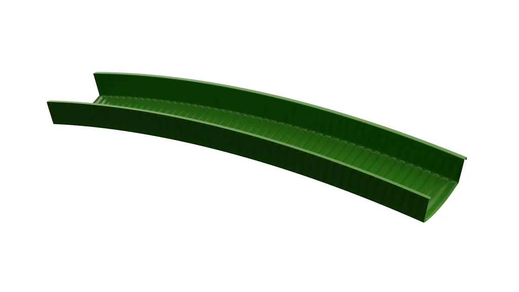 Green K-Span curved roof panel